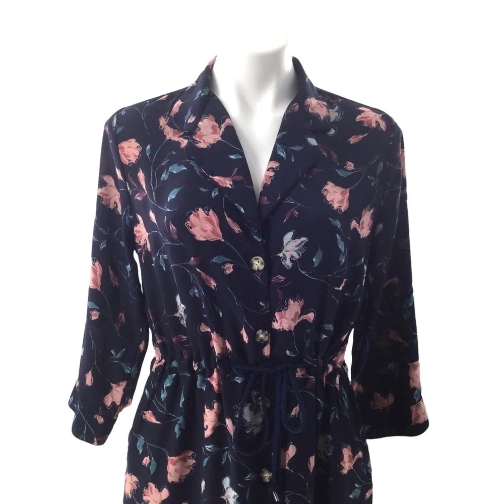 Lulus Women’s‎ Floral Button Down Cinched Waist Midi Dress